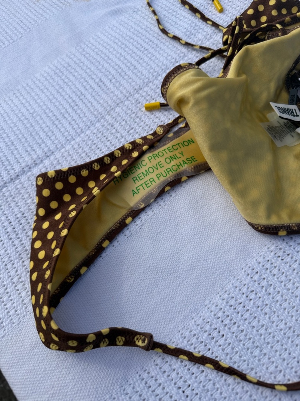 triangl swimwear Brown and Yellow Polka Dot String Bikini - Picture 8 of 10